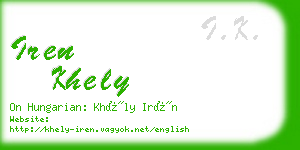 iren khely business card